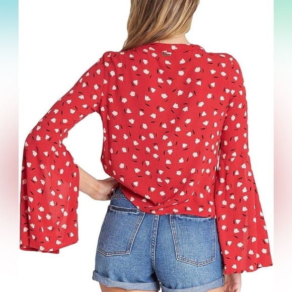 Billabong Women's Red Lust Linger Top Size Small - Picture 8 of 11